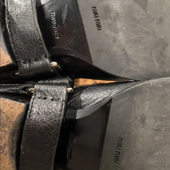 Miu Miu Leopard Motorcycle Biker Boots 38 1/2 - Picture 11 of 13